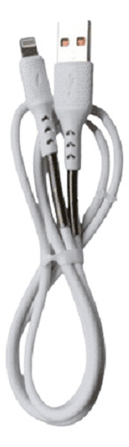Cable Time Usb Compatible iPhone 1m Carga Y Datos Reforzado Color Blanco