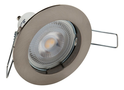 Spot Empotrado Plafón Base Fija Para Foco Mr16 Satín Th-4219 Estructura Acero