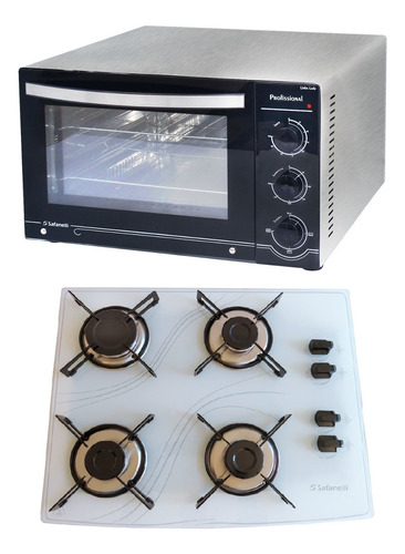 Kit Forno Bancada Inox 45l E Cooktop 4 Safanell Promoção