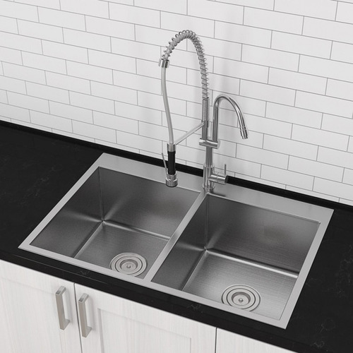 Imagen 3 de 5 de Pileta Doble Cocina Cuadrada Dream Acero Inox. 304 Profunda