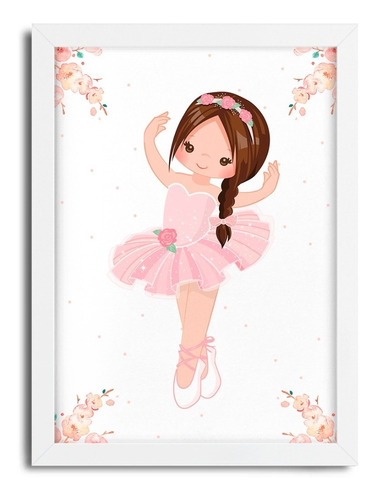 Quadro Decorativo Bailarina - 3032-13 - 45x33 Cm