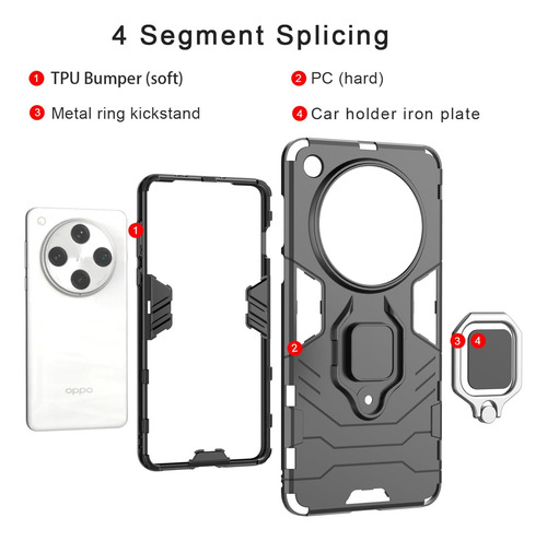 Funda Uso Rudo Carcasa Para Oppo Find X8 Pro 5g +mica Azul Oppo Find X8 Pro 5g