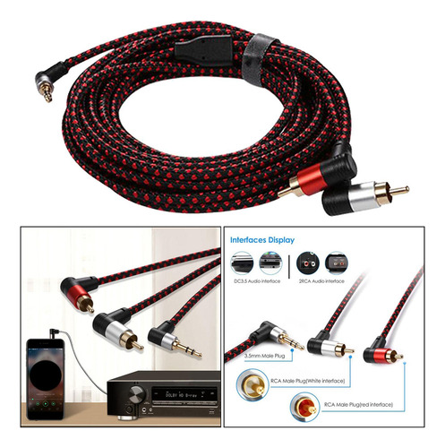 L Adaptador De Audio Auxiliar De 3,5mm A Cable 5 Metros