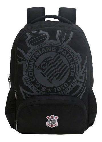 Mochila Corinthians Sccp Escudo Preta