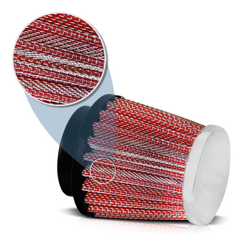Filtro Esportivo 38mm Honda Cg 125 Titan 99 A 04 Vermelho