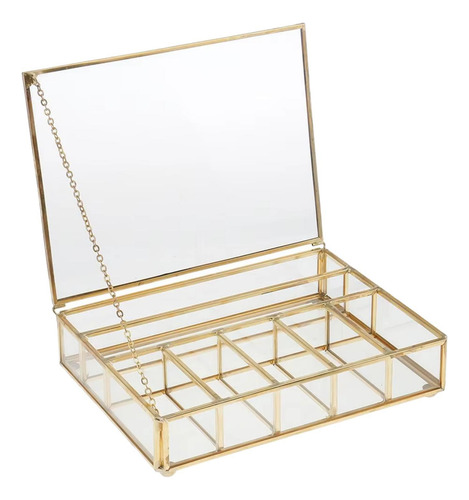 Organizador De Baratijas De Joyería De Vidrio Elegante Con