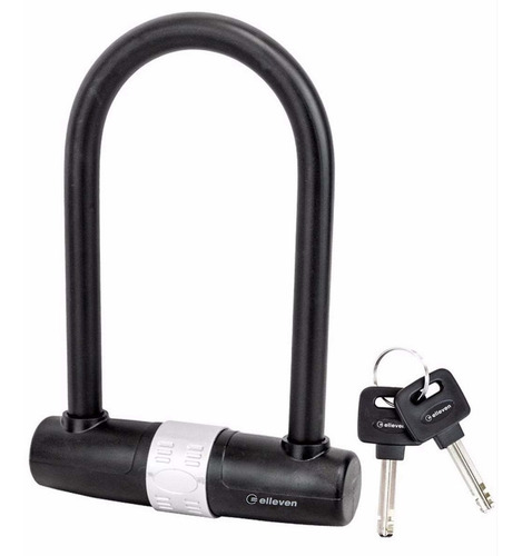 Imagem 1 de 3 de Cadeado Tipo U 170x245mm Elleven Para Bike E Moto 2 Chaves