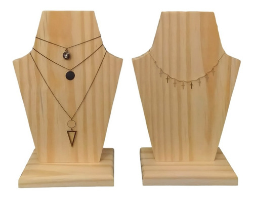 Pack 2 Exhibidores De Joyería De Madera, Porta Collar Rustic