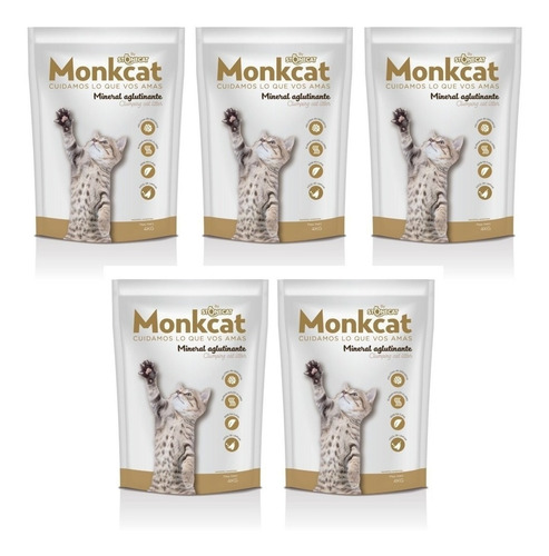 Arena Aglomerante Para Gatos X5 Bentonita Monkcat X 4 Kg