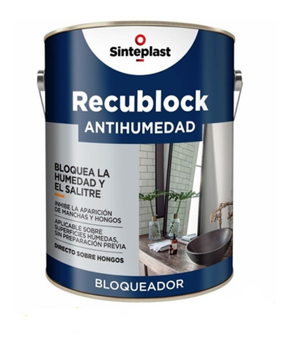 Recublock Antihumedad Sinteplast 4lts Recuplast Blanco Latex