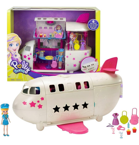 Polly Pocket Mega Jatinho Fabuloso De Viagem Gkl62 Mattel