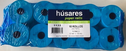 Rollo Husares #1133 P/maquina Termico 37mmx30mts X 10 Rollos