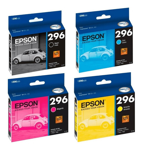 Combo Cartuchos Orginales Epson 296 Negro Y Colores