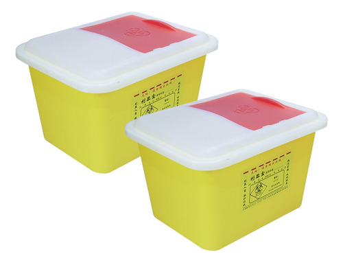 2pz Contenedor De Objetos Punzo Cortantes Rpbi 3 Litro Color Amarillo