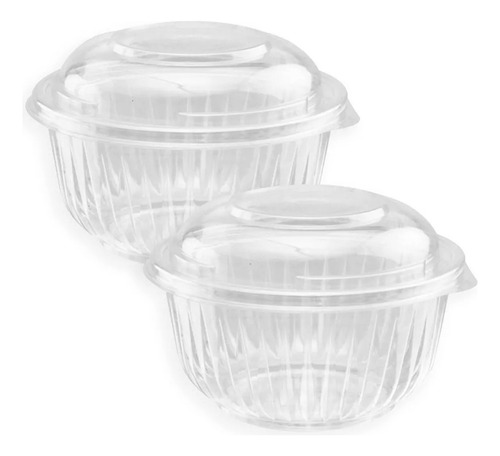 Ensaladera De Plastico Desechable 64 Onza Con Tapa 252 Pzs Transparente