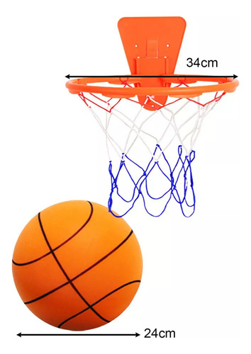 - Basquete Silencioso Com Aro, Bola Esportiva Tamanho 7