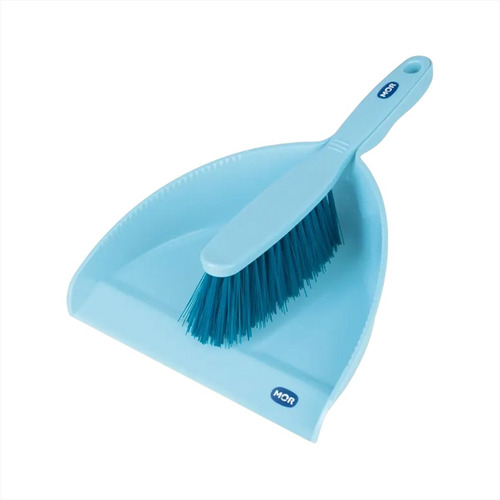 Kit Limpeza Compacto Com Escova Suave E Pá Resistente Azul