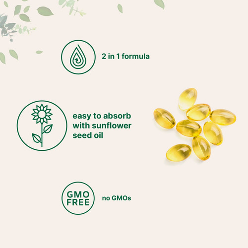 Microingredients - Vitamina D3 + K2 300 Cápsulas Blandas
