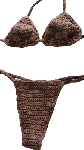 Bikini A Crochet ,colaless Regulable