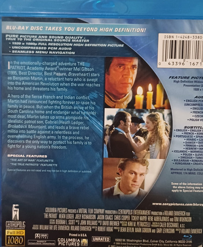 El Patriota Versión Extendida Blu Ray Original ( Nuevo )