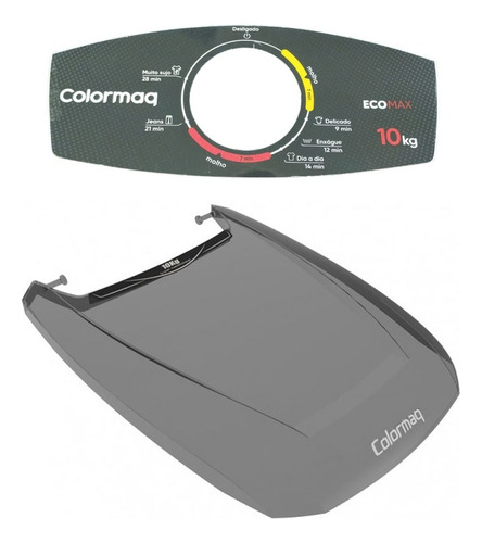 Tampa E Adesivo Tanquinho Colormaq Turbo Cleam 10kg Black