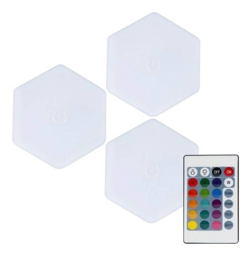 Pack X3 Lampara Táctil Hexagonal Led Decoración Hogar