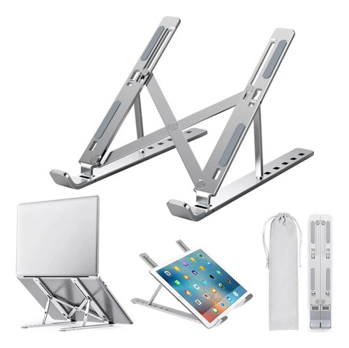 Base Soporte Laptop Aluminio,plegable,portátil Y Ajustable
