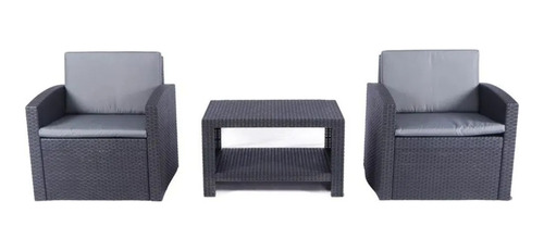 Silla Jardin Sillones X2 Juego +mesa Living Exterior Ratan 