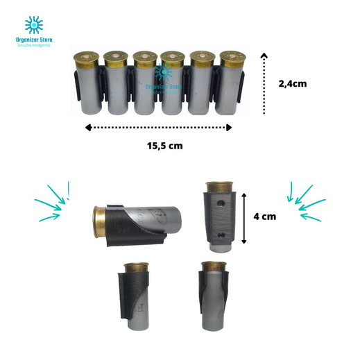 Porta Munição E Match Saver Calibre 12 Capacidade 6 Cartucho