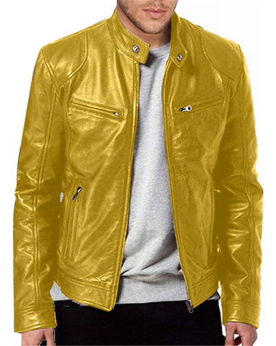 Abrigos Para Hombre, Chaqueta Fresca De Cuero, Manga Larga,