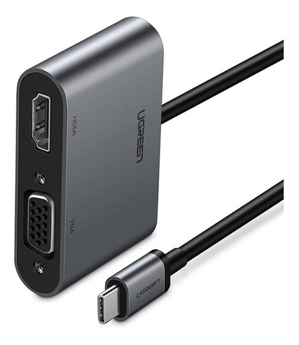 Hub adaptador Ugreen Cm162 USB tipo C P Vga y Hdmi 50505