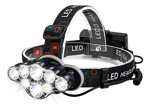 Lámpara Frontal Recargable De 8 Led Por Usb Super Bri