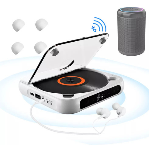 Leitor De Cd Portátil Com 5 Modos De Reprodução E Telas Sens