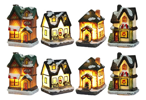 Figura De Casa De Nieve Para Nad E Invierno, 8 Unidades,