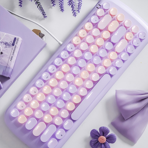 Teclado Mecánico Con Cable Mofii Candy M, Color Morado, Qwer