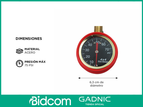 Presiómetro Para Llantas Gadnic Pantalla De Fácil Lectura