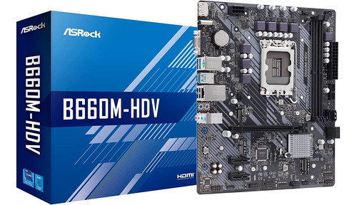 Tarjeta Madre Asrock B660m-hdv Intel Core Ddr4 Lga1700 Color Negro