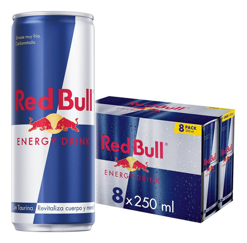 Bebida Energética Red Bull Con 8 Piezas De 250 Ml C/u