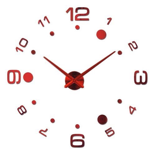 Reloj De Pared De Cuarzo Para Dormitorio Rojo