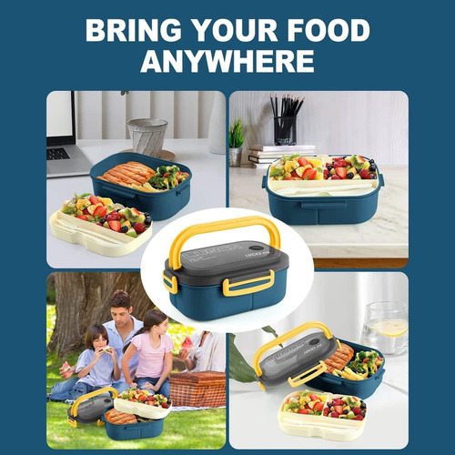 Wf Fiambrera De Doble Capa Con Compartimentos Lonchera Bento