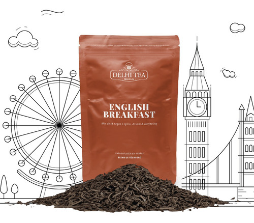 Imagen 2 de 3 de Te Hebras Delhi Tea Origen English Breakfast X 40 G Doypack
