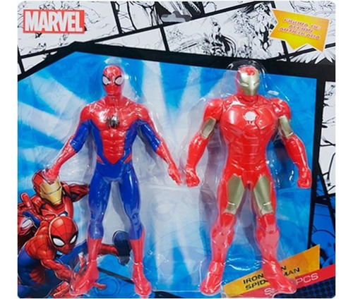 Spider-man & Iron Man Figuras De Accion En Blister 23cm