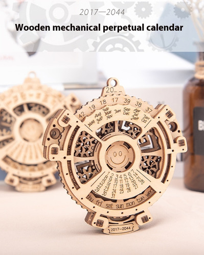 Calendario Perpetuo Puzzle Mecánico De Madera Diy