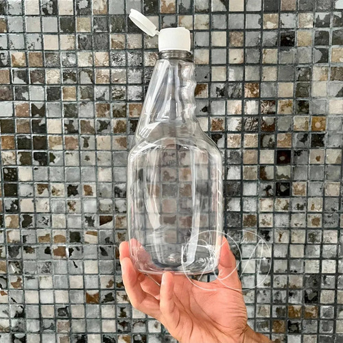 Envases Botellas Plastico 1 Litro Tapa Flip Top Blanca X 15