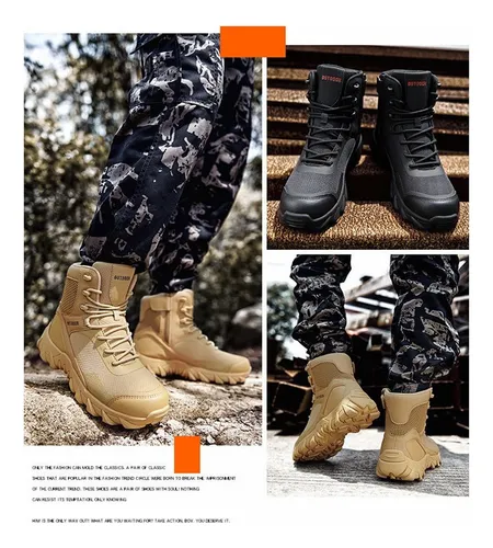 Meseta Militar Botas Militares De Ca a Alta Del Desierto