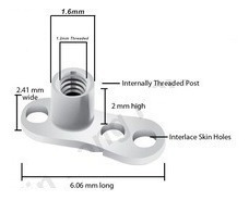 Microdermal Piercing Intradermal Surface Acero Corazon