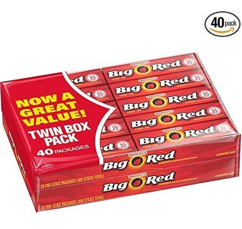La Goma Roja Grande De Canela De Wrigley, 5-stick Pack (40 P