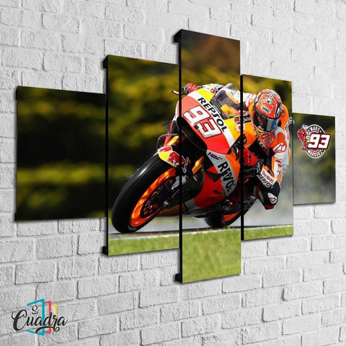 Cuadro Mark Marquez Moto Decorativo Moderno Poliliptico 