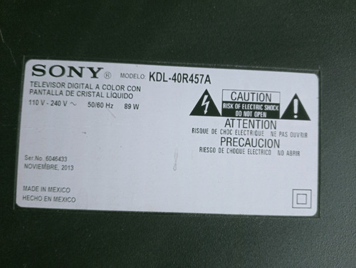 Imagen 10 de 10 de Repuestos Tv Sony 40 Kdl-40r457a