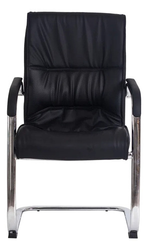 Cadeira de escritório Waw Design Big fixa  preta com estofado de poliuretano